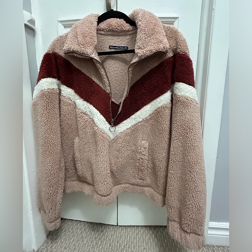 Abercrombie & Finch half zip sherpa jacket
